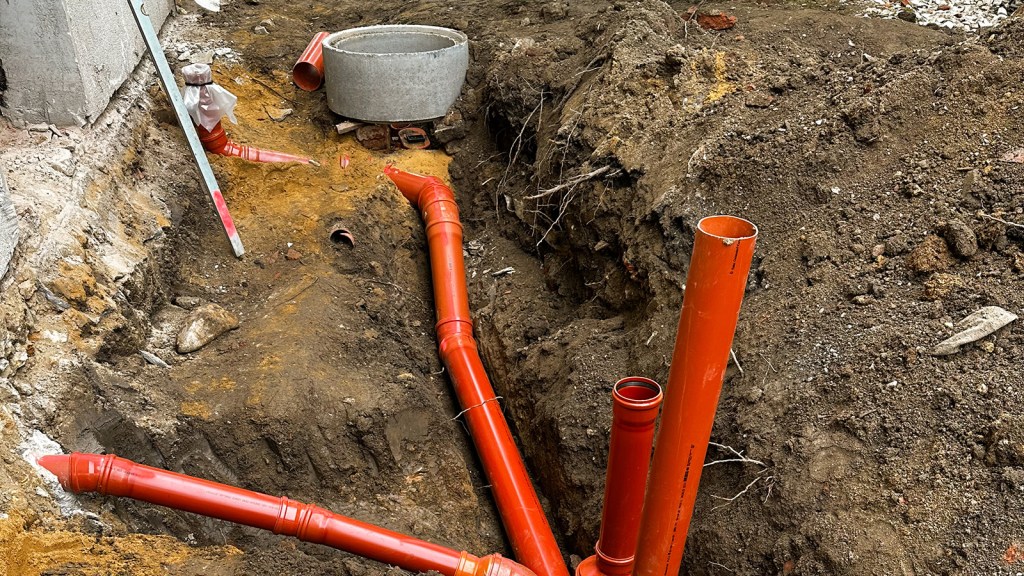 Kanalrohrverlegung